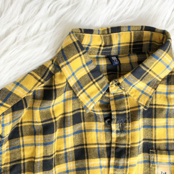 UNIQLO Boys Flannel Checkered Long Sleeve Plaid Shirt Size 7 - Picture 2 of 5